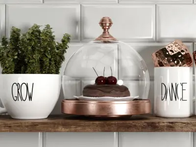 Kitchen decor set 3D model purchase