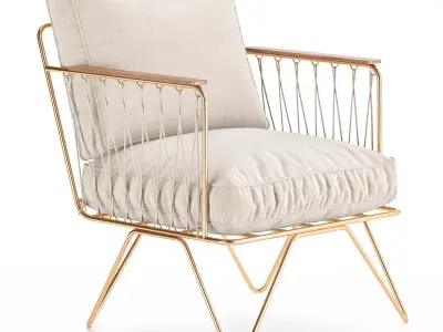 Croisette Armchair Low-poly 3D model