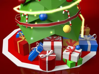 Low Poly Christmas Tree Low-poly 3D model