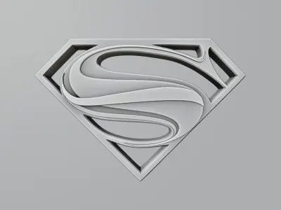 Superman Logo 3D Model - High Poly Print Ready 3D model