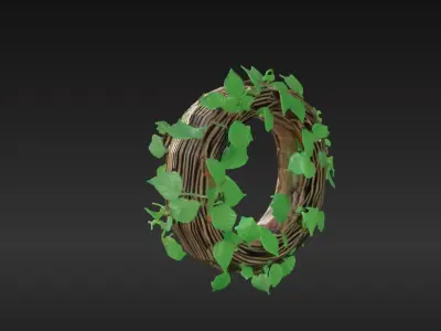 Ivy-Covered Tree Ring 3D Model - Game-Ready Asset Free low-poly 3D model