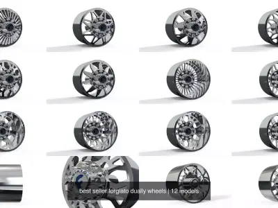 best seller forgiato dually wheels 3D Model Pack