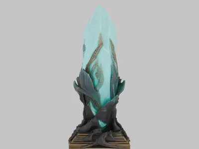 Emerald Obelisk Low-poly 3D model