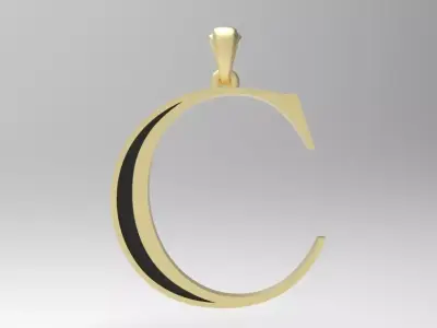 Alphabet Latin C 3D print model