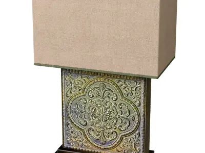 Green Copper Oriental Arabic Nightstand buffet Table Lamp 3D model