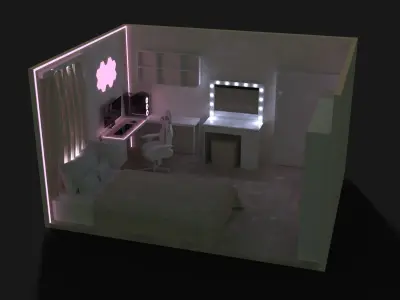 A Girly Bedroom  3D model