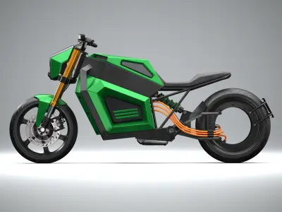 RMK E2 electric motorcycle Green 3D model