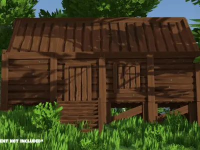 Paint Poly - Wooden Architecture - Game Ready Low-poly 3D model