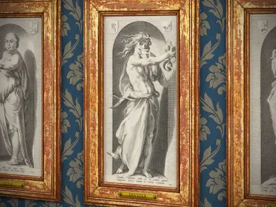 Seven Deadly Sins - Seven Virtues - antique wall art Low-poly 3D model