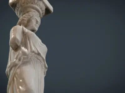 Caryatid Column Statue Low-poly 3D model