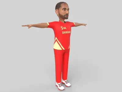 Shikhar Dhawan 3D model