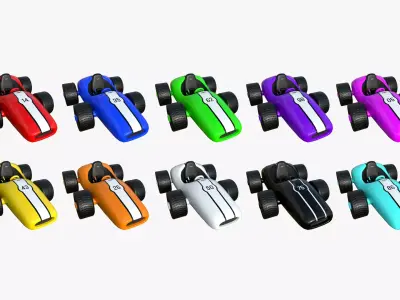 10 Cartoon Kart F Collection - Vehicle Racing Design 3D Model Pack