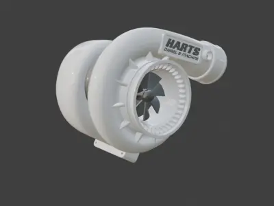 Harts Diesel Turbo charger Low-poly 3D model