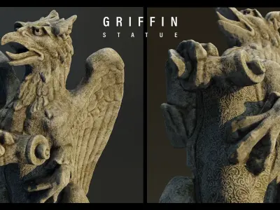 Griffin Statue 4K PBR Low-poly 3D model