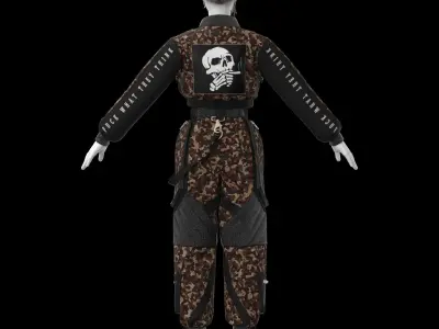 Female amry outfit obj fbx zprj 4k texture 3D model