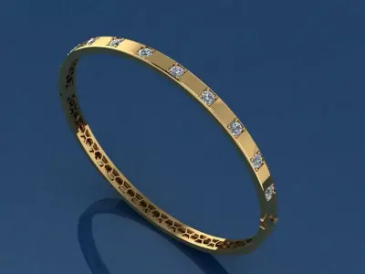 The Aurora Bangle Bracelet jewelry 3D model - for Her 3D print model