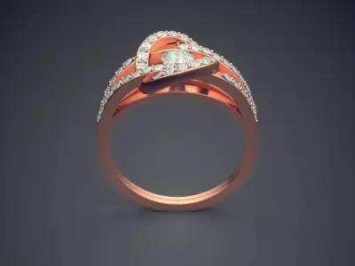 Luxury Ring With Complex Ornament Covered In Diamonds VJR68 1 3D print model