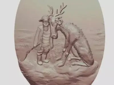 Deer Moose man 3d panel wall decoration 3D print model