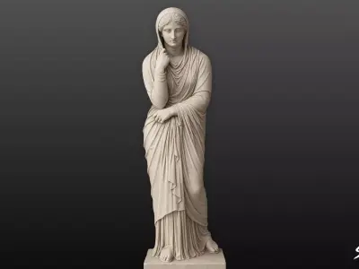 Greek Woman Statue Low-poly 3D model