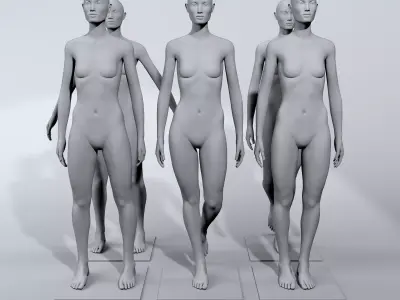 luxury female fashion mannequin set 1 Low-poly 3D model