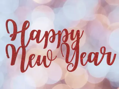 Happy New Year text 3D print model
