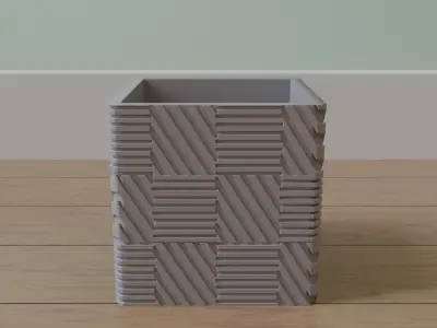 pot with standard square and circular  3D print model