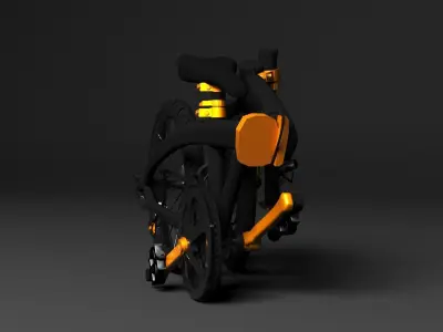 Folding bike city Low-poly 3D model