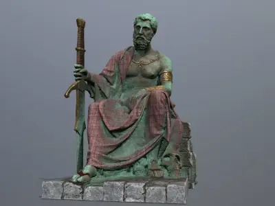 statue 2 Low-poly 3D model purchase