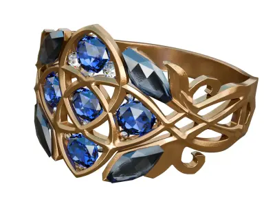 Blue Diamond Ring 3D model