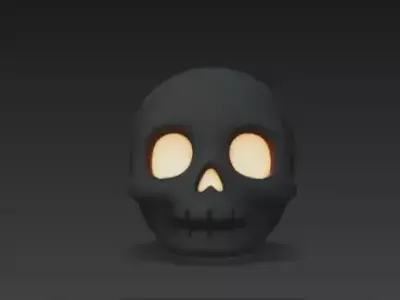 Realistic 3D Model of Gray Human Skull Happy Halloween Decor 3D print model