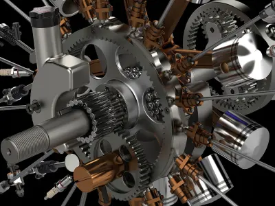 Karl-Erik Olsryd 9-Cylinder Radial Wright J-5 Whirlwind Free 3D model