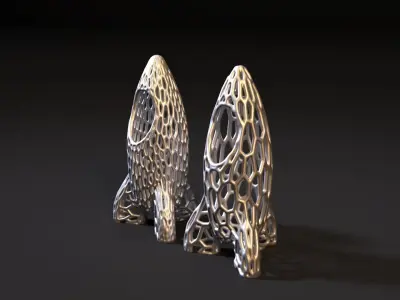 Rocket Voronoi 3D print model