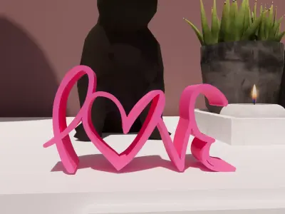 Customized Romantic Flow Love 3D print model
