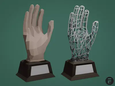 Hand Trophy Low-poly 3D model
