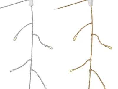 Pottery Barn curtain rain string lights 3D model