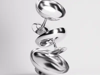 Ice Cups Set Low-poly 3D model