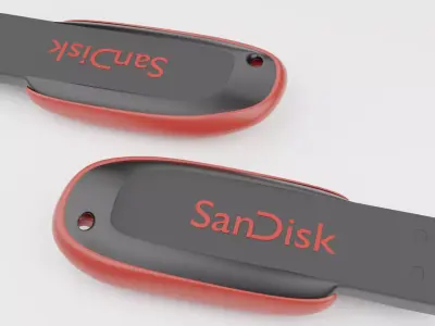 Pen-Drive 3D Model Low-poly 3D model