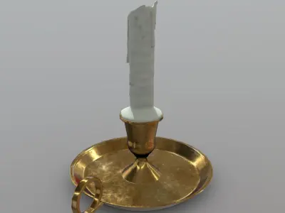 Candle holder 2 Low-poly 3D model