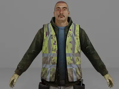 Worker Low-poly 3D model Low-poly 3D model