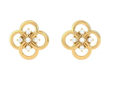 Women Stud Earrings 3dm STL OBJ FBX Renders Details 3D print model