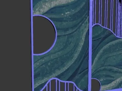 Partition ocean waves room divider 3D model