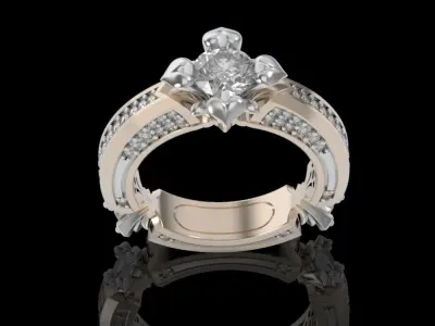 ring with stones 3D print model