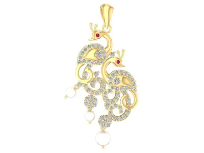 Luxury Ornamental Swirl Diamond Pendant  1199 3D print model