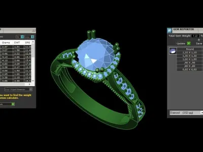 gold ring code 20 3D print model