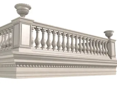 Classic balcony balustrade 3D model