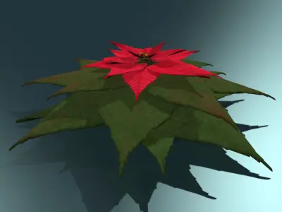 Poinsettia low poly Low-poly 3D model