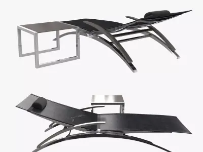 Royal botania o-zon lounger and ninix side table 3D model