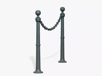 Chain Barrier A Low-poly 3D model