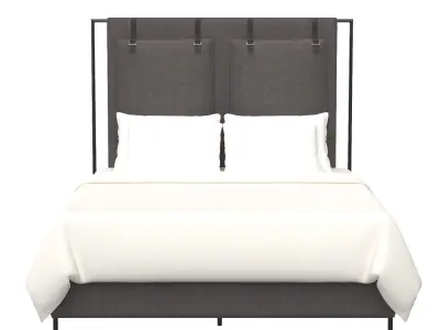 Leigh Upholstered Bed in San Remo Ash 3D model
