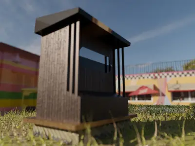 Architectural dark brown house  3D model